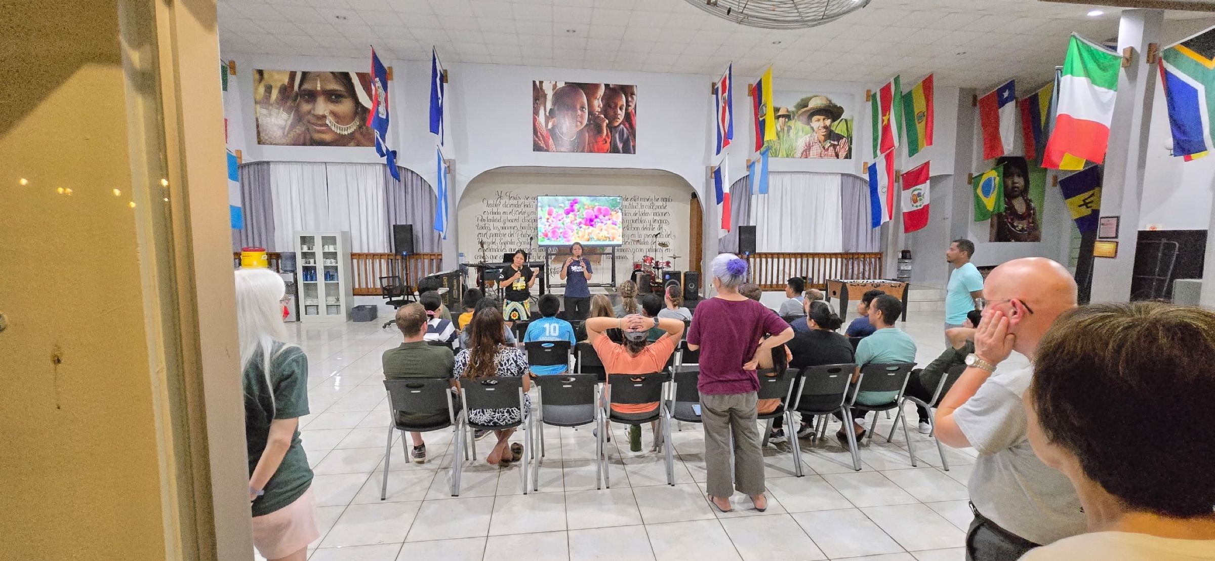 New Hope team gathered with a partner church congregation in Panama.