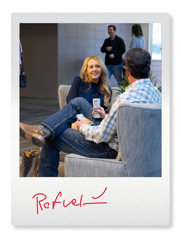 A volunteer listening during a one-on-one conversation