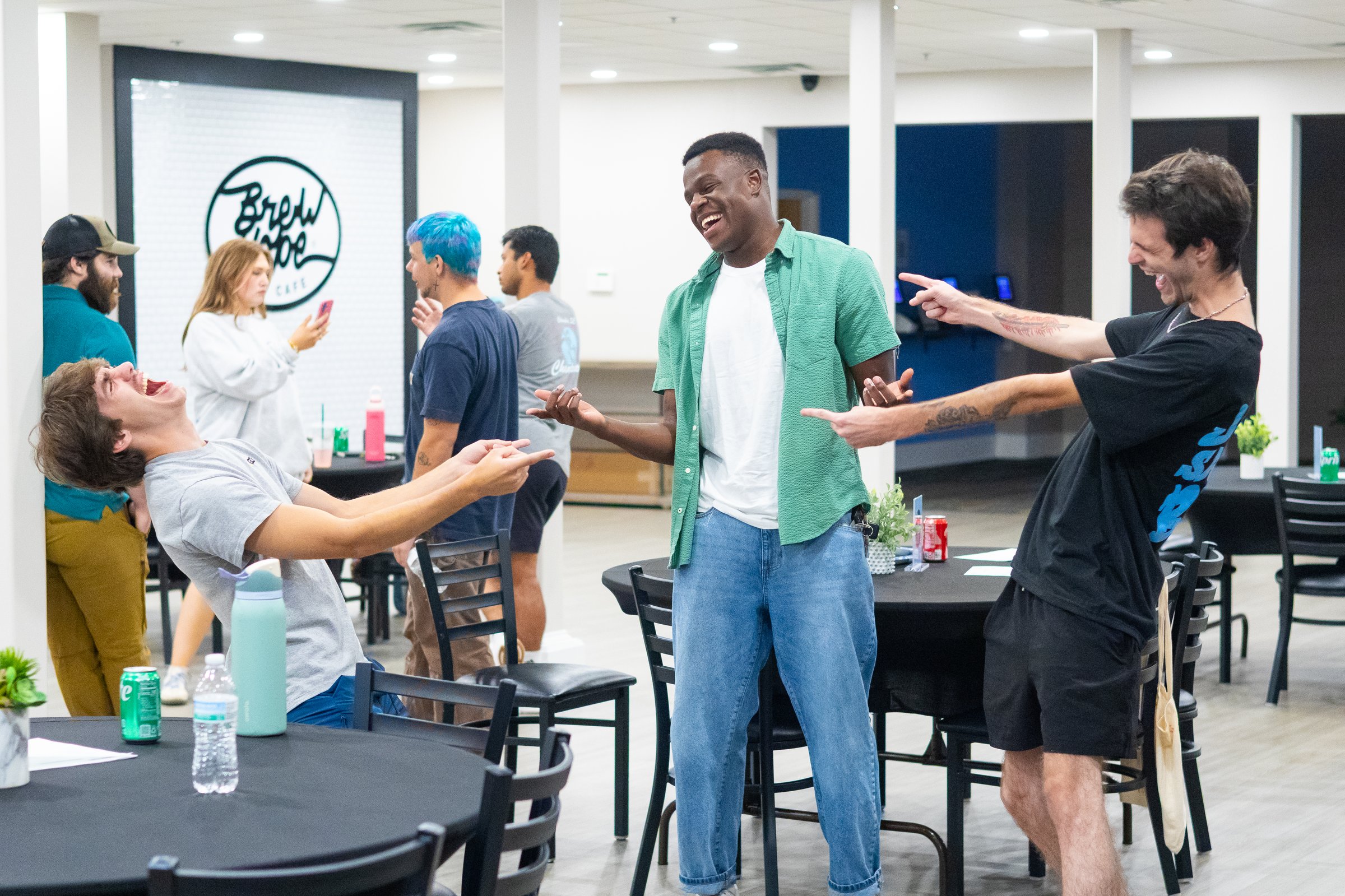 Young adults gathering in community at New Hope