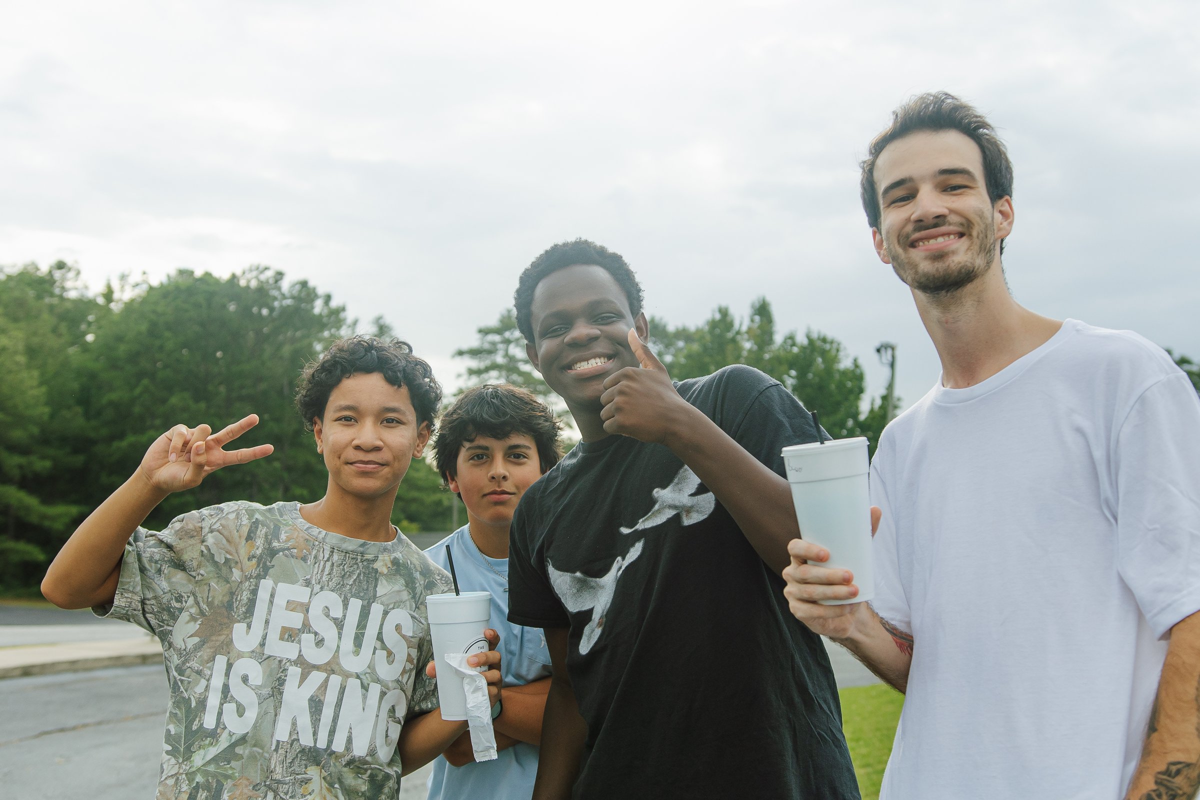 Middle school students spending time together at New Hope Youth