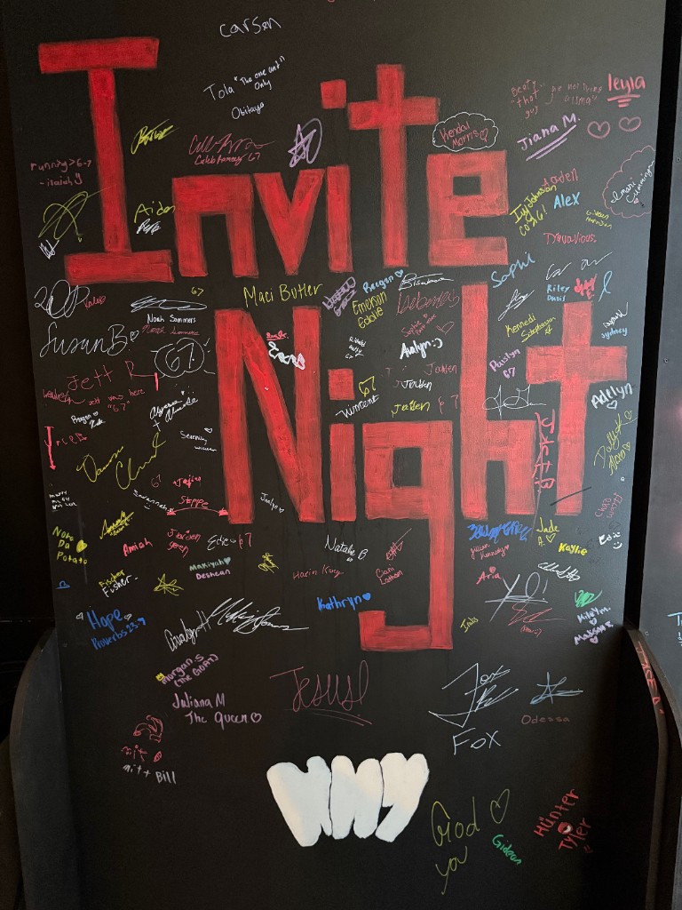 Invite Night sign inviting students to bring a friend